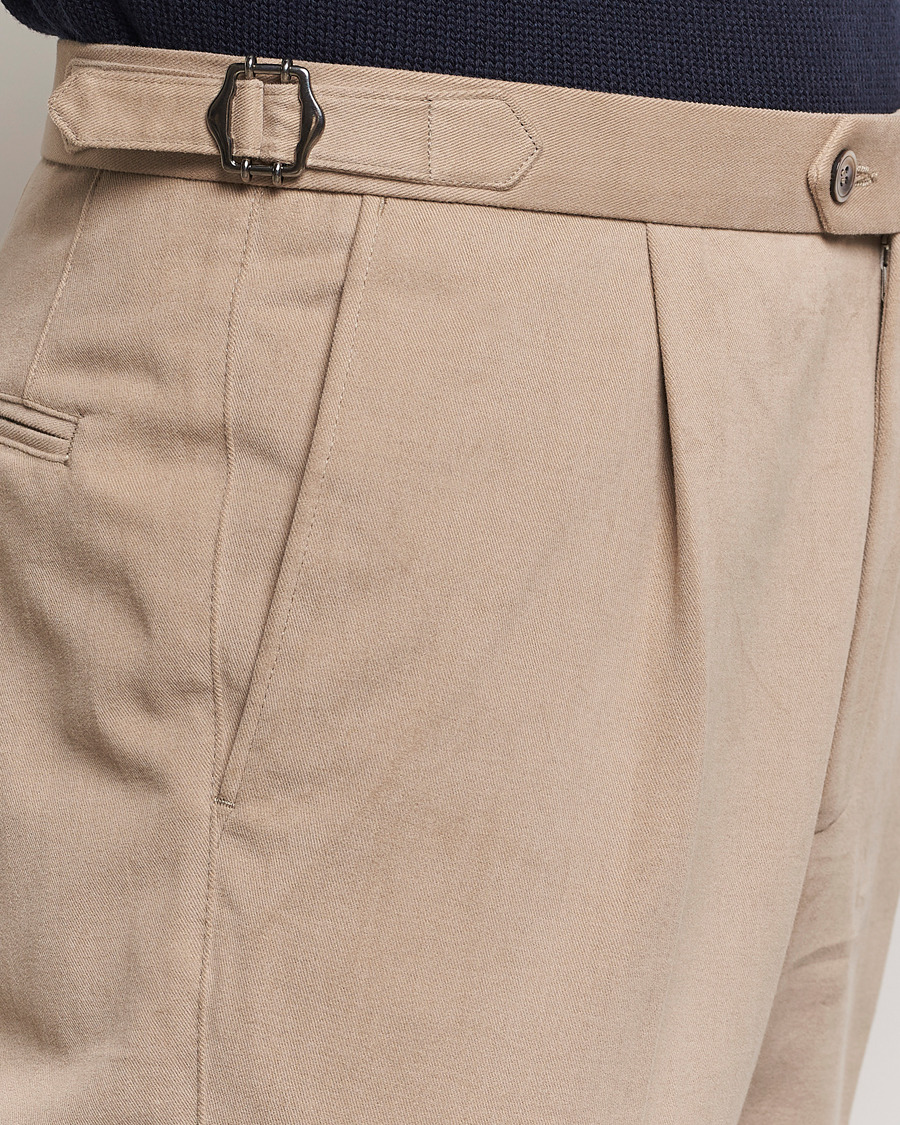 Herren | Hosen | Oscar Jacobson | Delon Brushed Cotton Trousers Beige