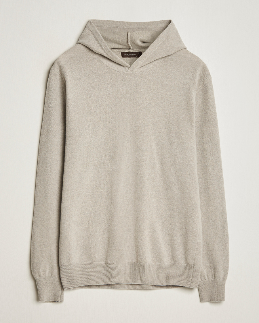 Herren | Pullover | Oscar Jacobson | Pascal Wool/Cashmere Hoodie Beige