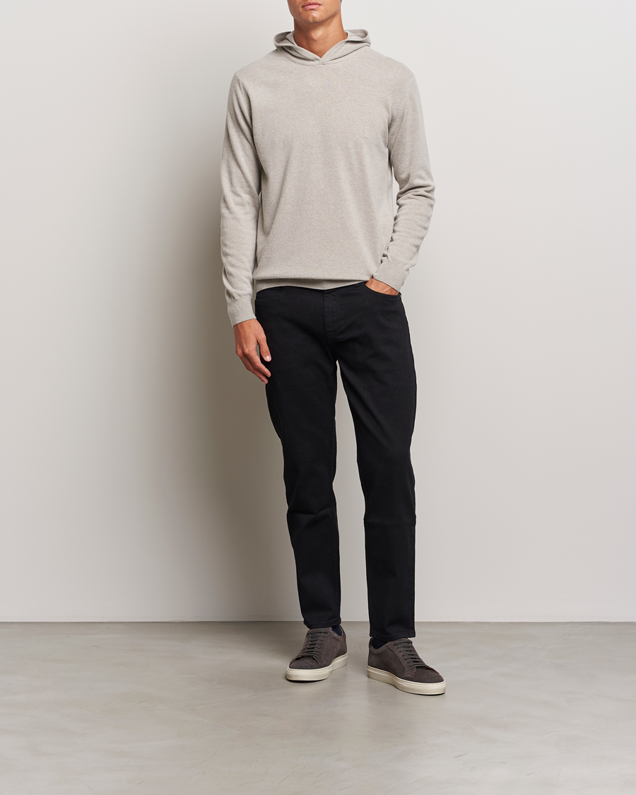Herren | Pullover | Oscar Jacobson | Pascal Wool/Cashmere Hoodie Beige