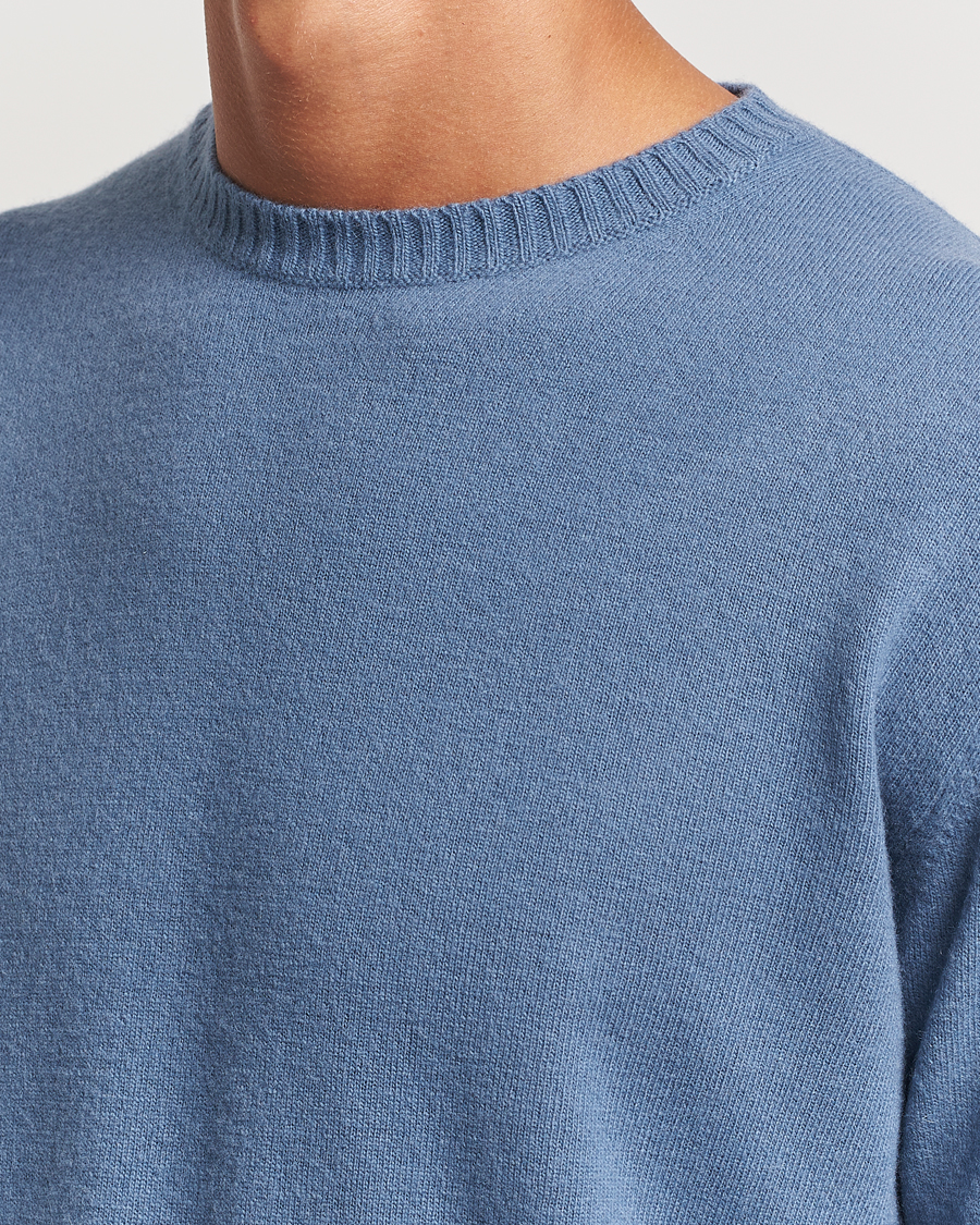 Herren | Pullover | Oscar Jacobson | Valter Wool/Cashmere Round Neck Blue