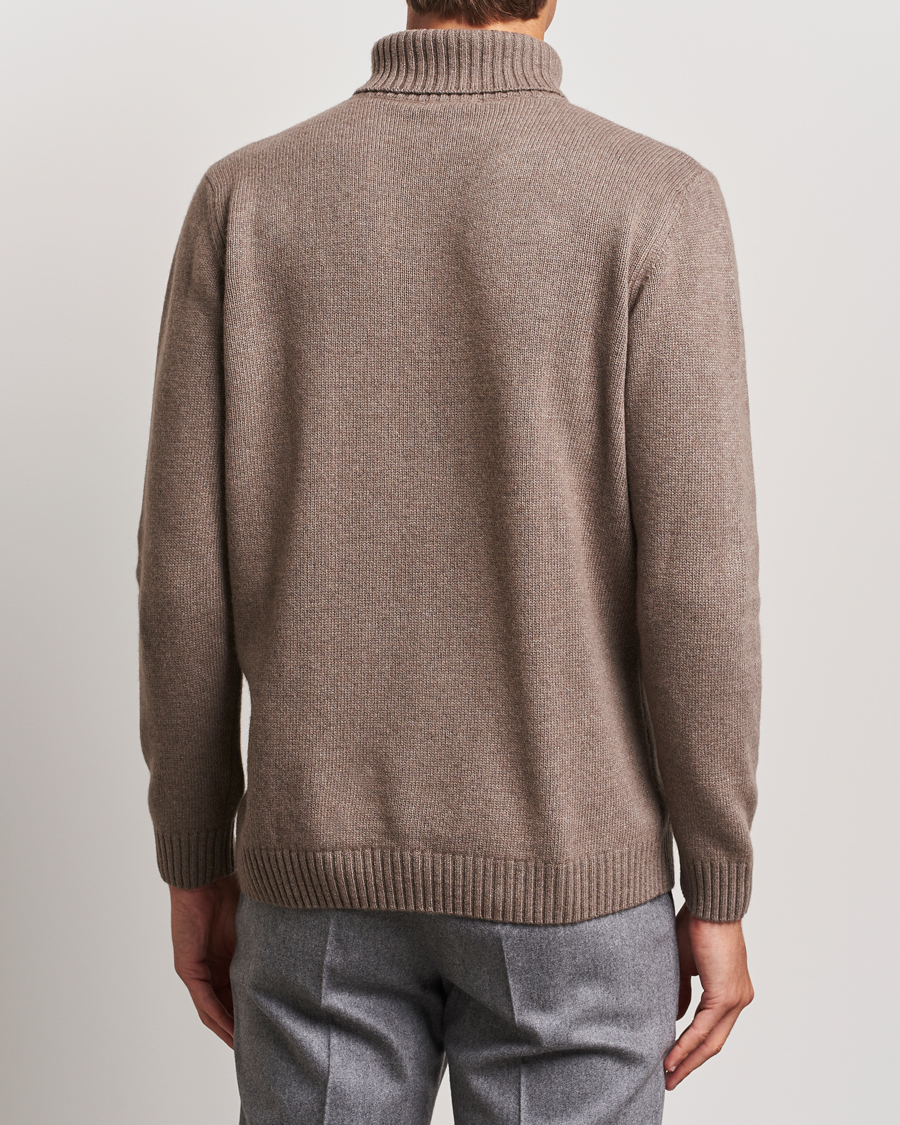 Herren | Pullover | Oscar Jacobson | Salomon Heavy Knitted Cable Rollneck Light Brown