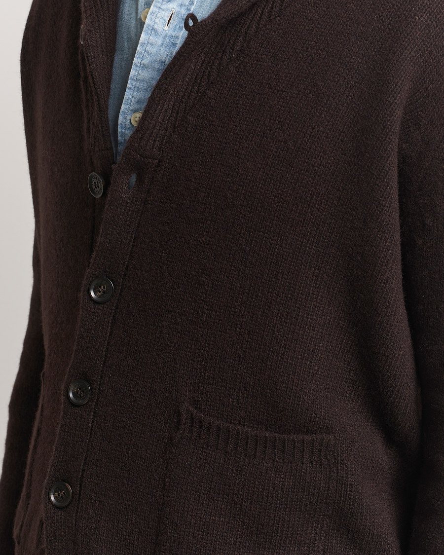 Herren | Pullover | Oscar Jacobson | Aspen Heavy Knitted Cardigan Brown