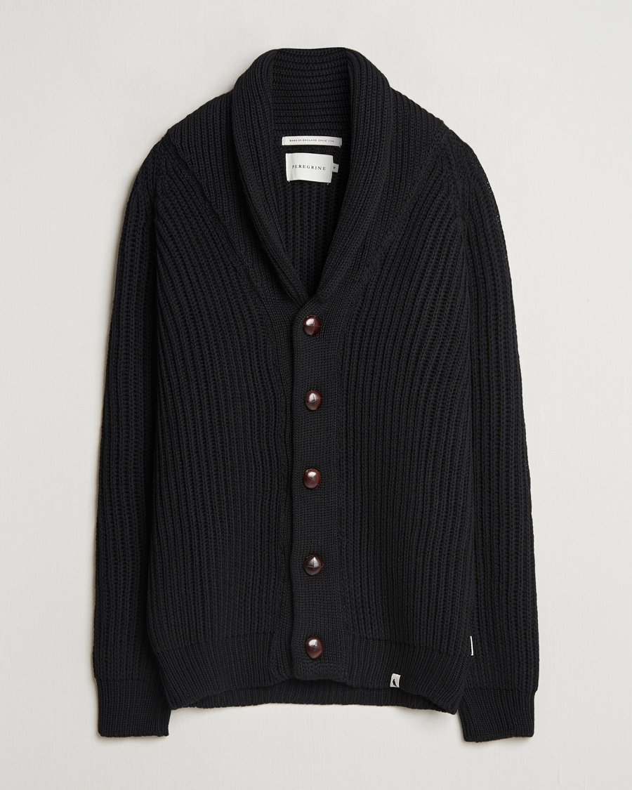Herren | Pullover | Peregrine | Wilkinson Ribbed Wool Cardigan Black