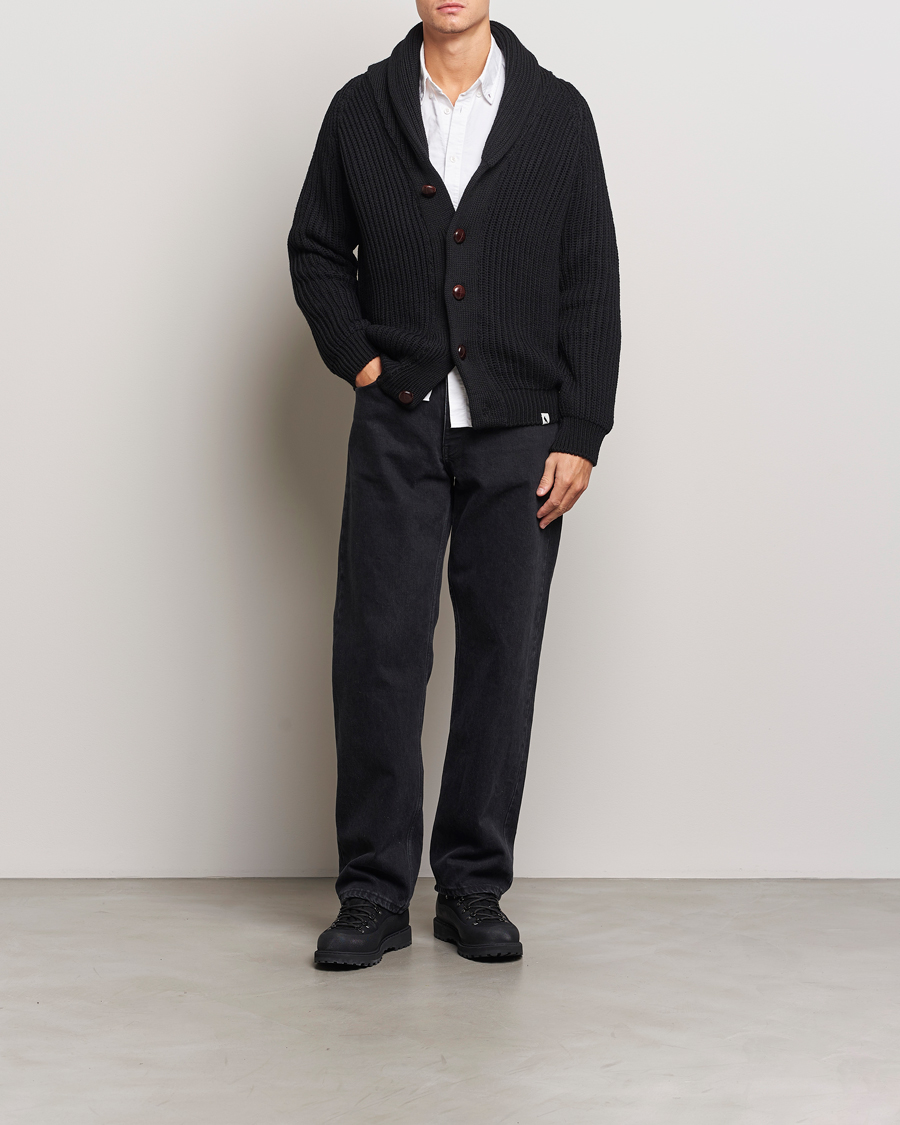 Herren | Pullover | Peregrine | Wilkinson Ribbed Wool Cardigan Black