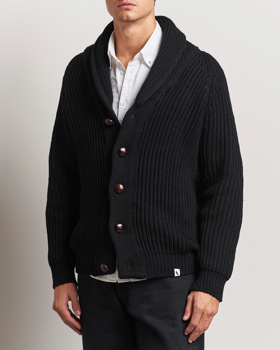 Herren | Pullover | Peregrine | Wilkinson Ribbed Wool Cardigan Black