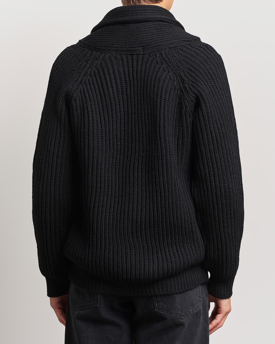 Herren | Pullover | Peregrine | Wilkinson Ribbed Wool Cardigan Black