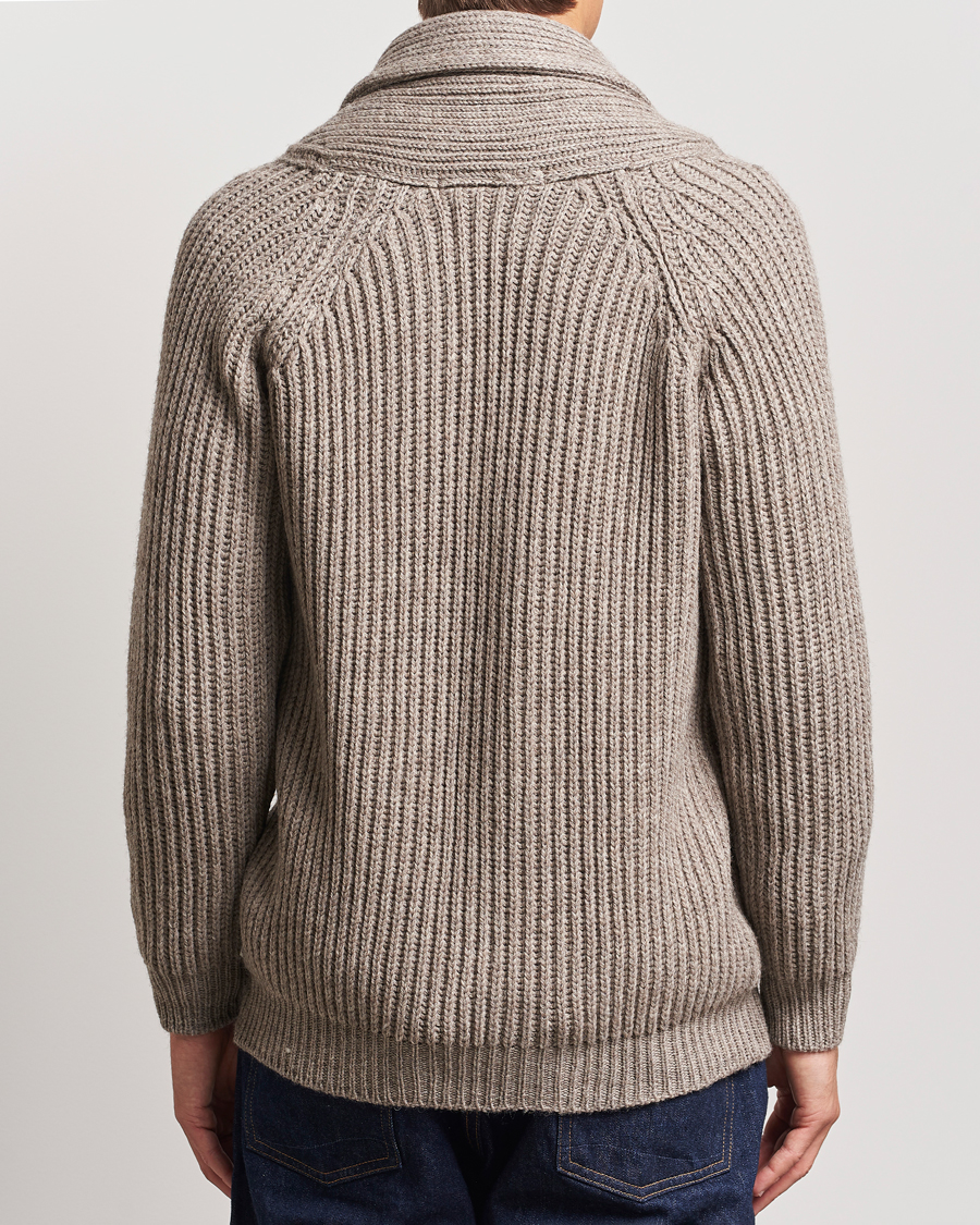 Herren | Pullover | Peregrine | Wilkinson Ribbed Wool Cardigan Light Brown