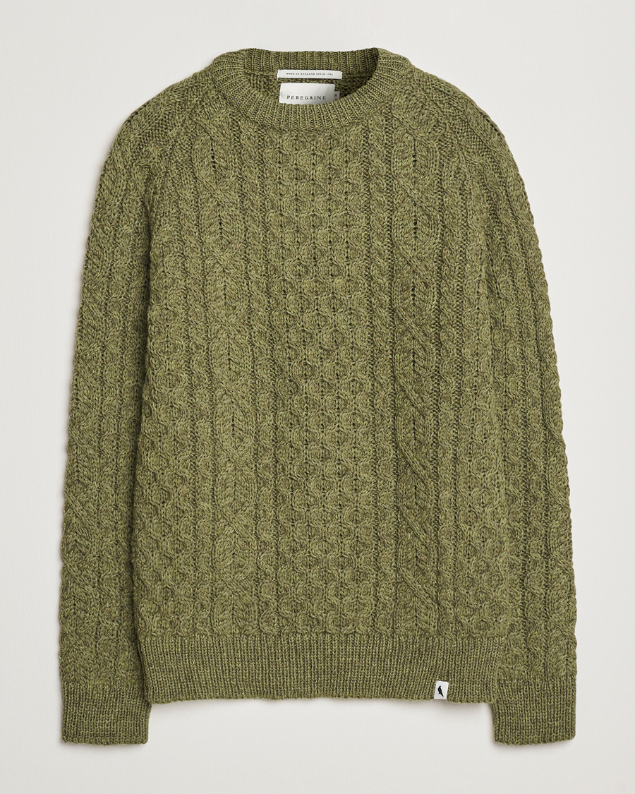 Herren | Pullover | Peregrine | Hudson Wool Aran Knitted Jumper Apple
