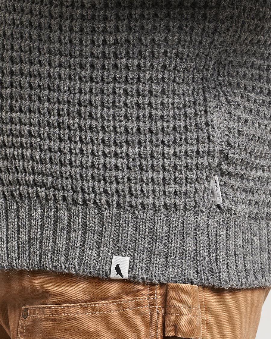 Herren | Pullover | Peregrine | Waffle Wool Shawl Cardigan Steel