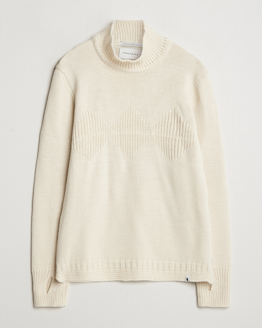 Herren | Pullover | Peregrine | Mountain Guernsey Merino Funnel Neck Cream