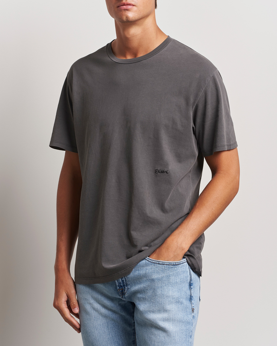 Herren | T-Shirts | FRAME | Short Sleeve Relaxed T-Shirt Washed Anthracite