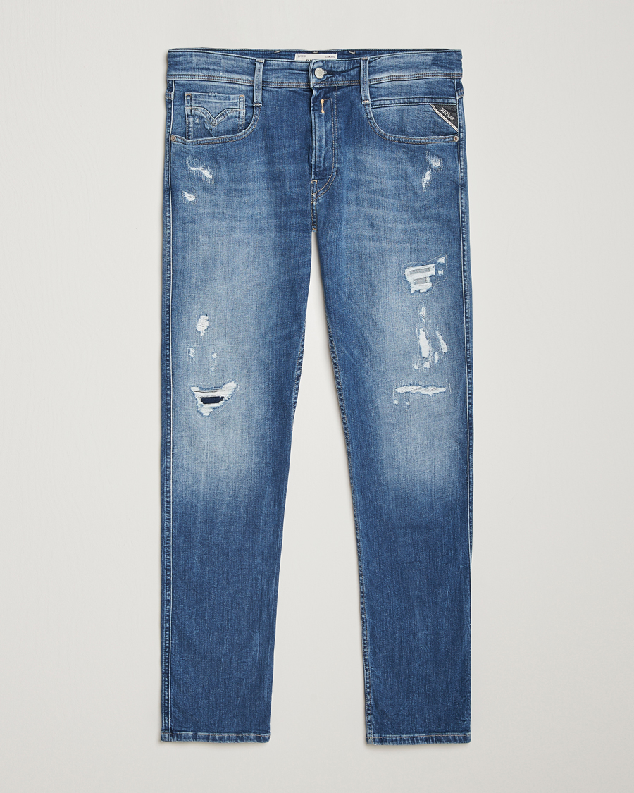 Herren | Jeans | Replay | Anbass Distressed Super Stretch Jeans Medium Blue