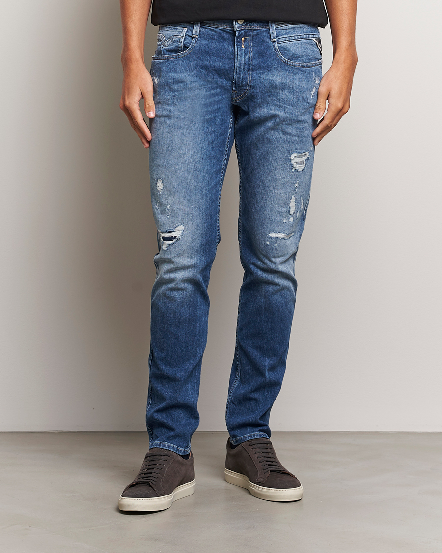 Herren | Jeans | Replay | Anbass Distressed Super Stretch Jeans Medium Blue