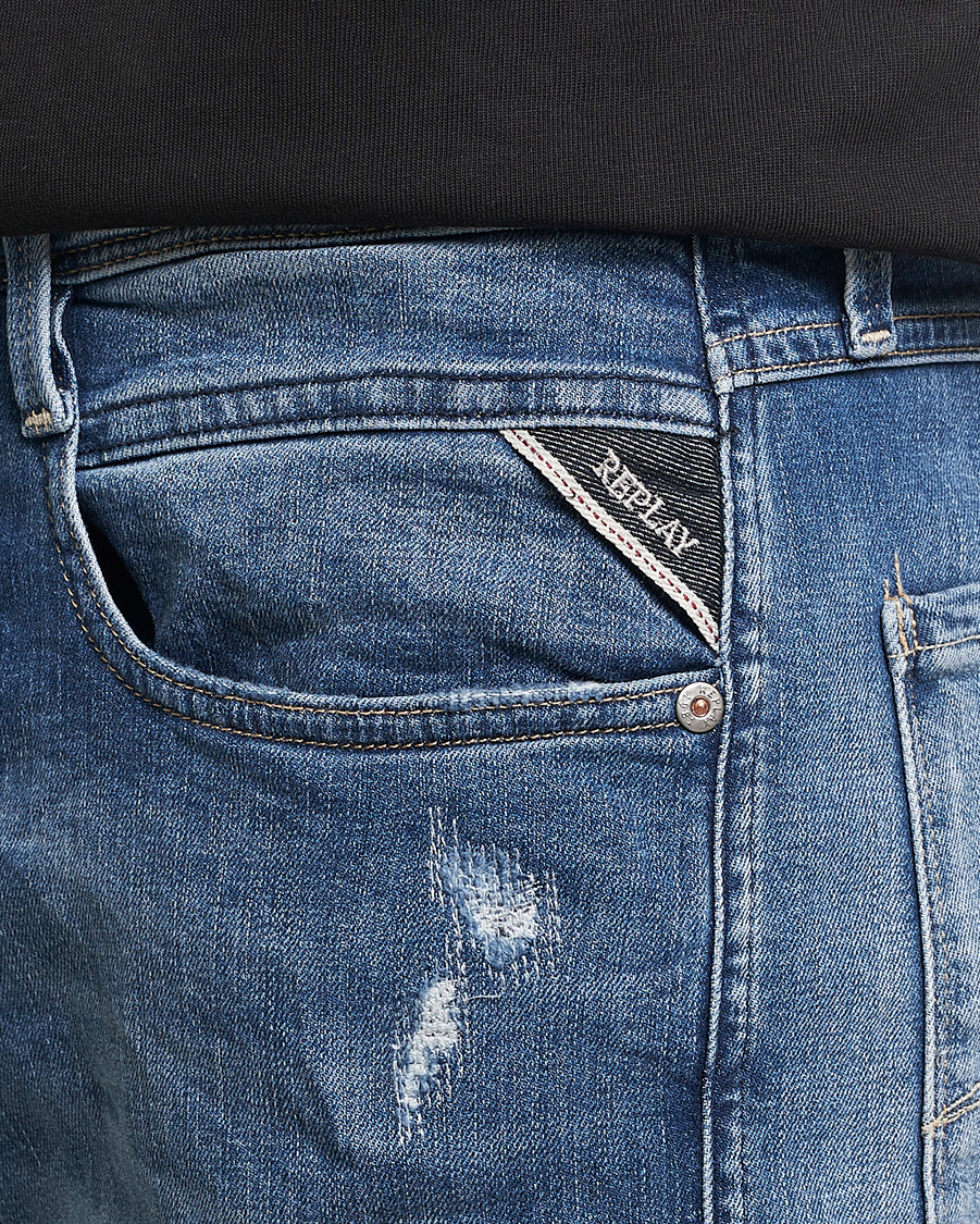 Herren | Jeans | Replay | Anbass Distressed Super Stretch Jeans Medium Blue