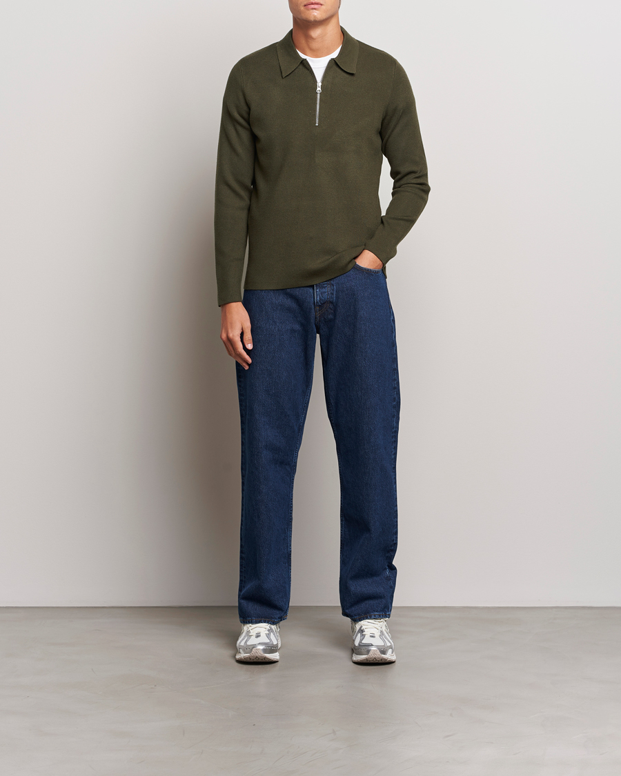 Herren | Pullover | Samsøe Samsøe | Guna Half Zip Forest Night