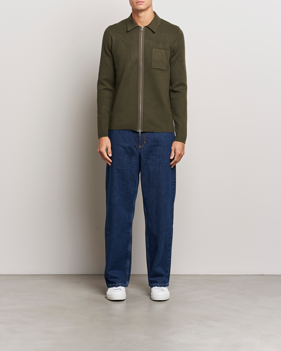 Herren | Pullover | Samsøe Samsøe | Guna Full Zip Forest Night