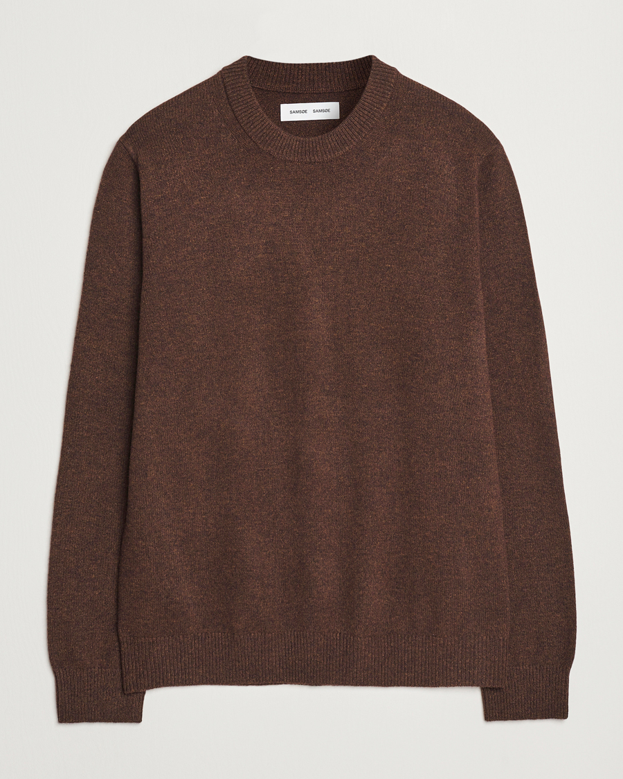 Herren | Pullover | Samsøe Samsøe | Isak Knitted Crew Neck Chocolate Brown