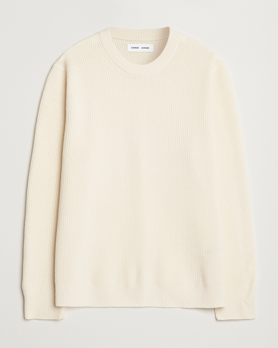 Herren | Pullover | Samsøe Samsøe | Isaks Knitted Crew Neck Clear Cream
