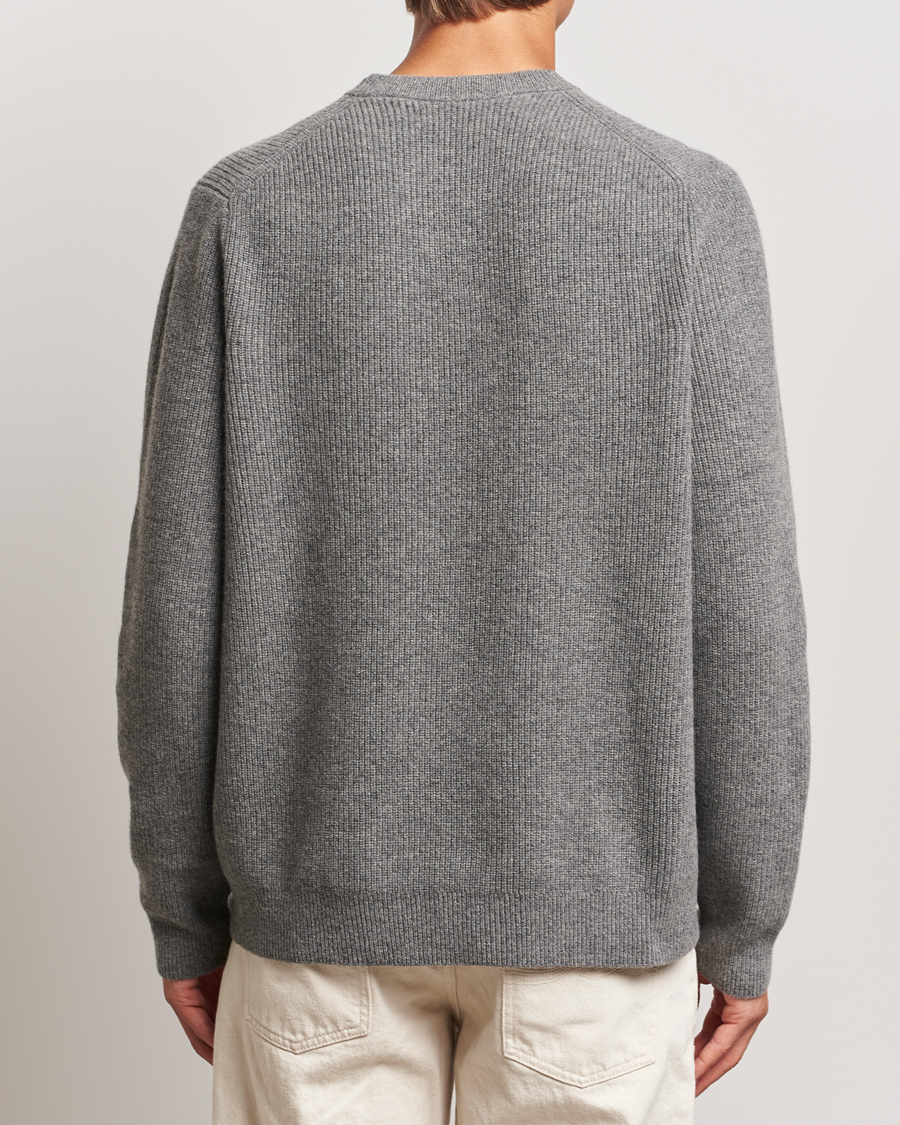 Herren | Pullover | Samsøe Samsøe | Isaks Knitted Crew Neck Dark Grey Melange