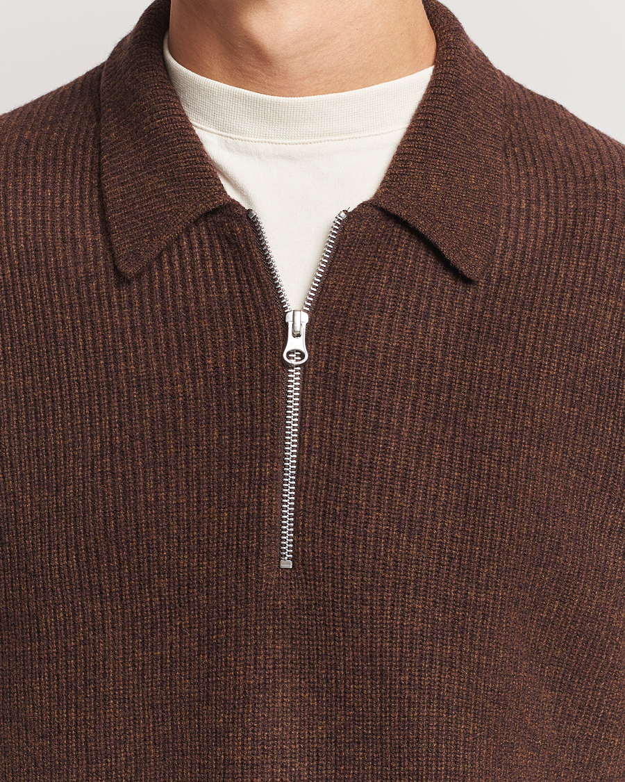 Herren | Pullover | Samsøe Samsøe | Saisaks Half Zip Polo Chocolate Brown