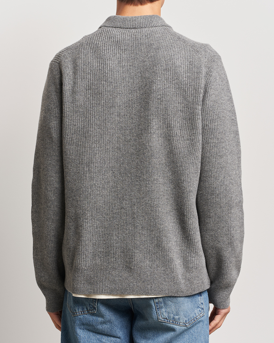 Herren | Pullover | Samsøe Samsøe | Saisaks Half Zip Polo Dark Grey Melange