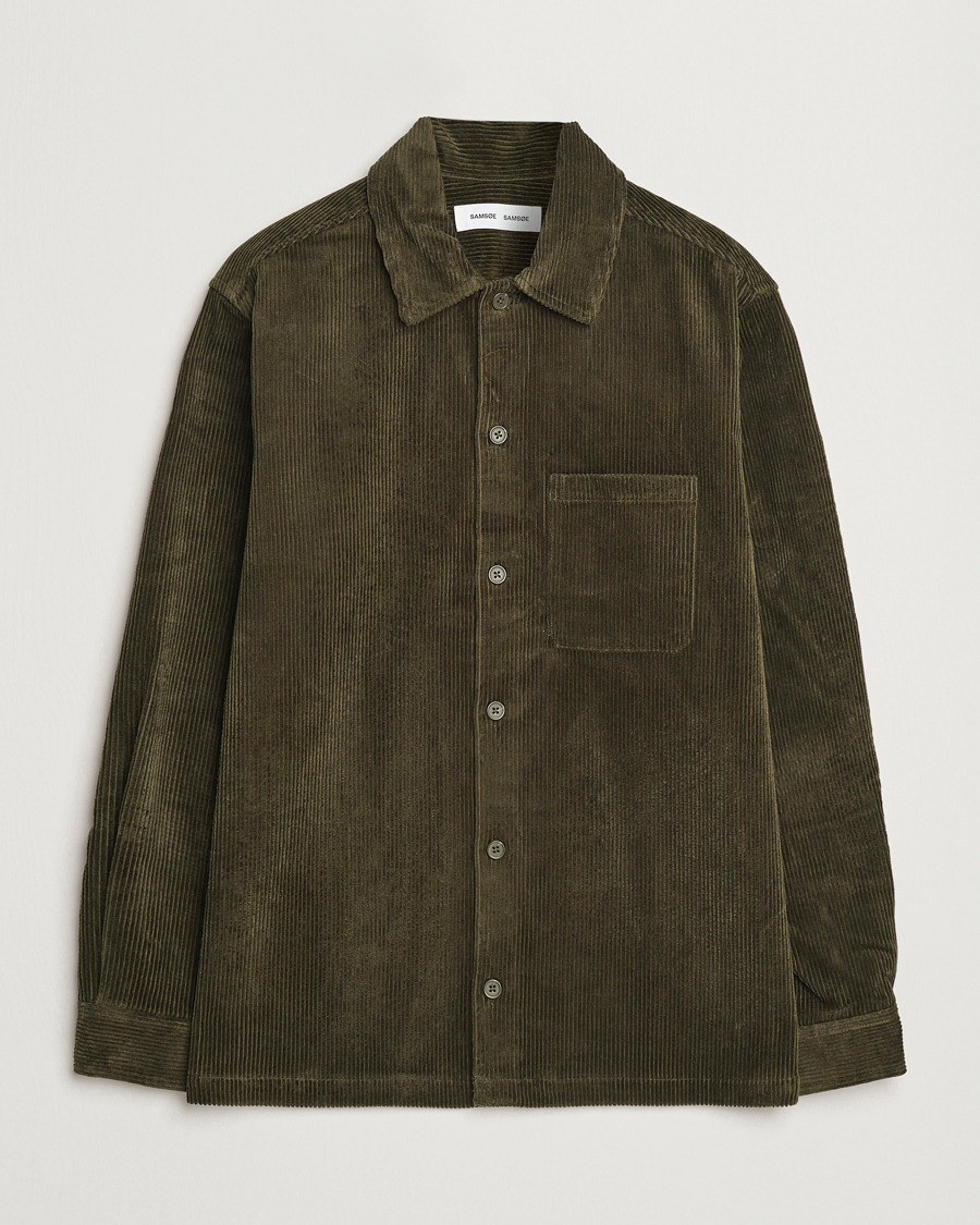 Herren | Hemden | Samsøe Samsøe | Damon Corduroy Overshirt Forest Night