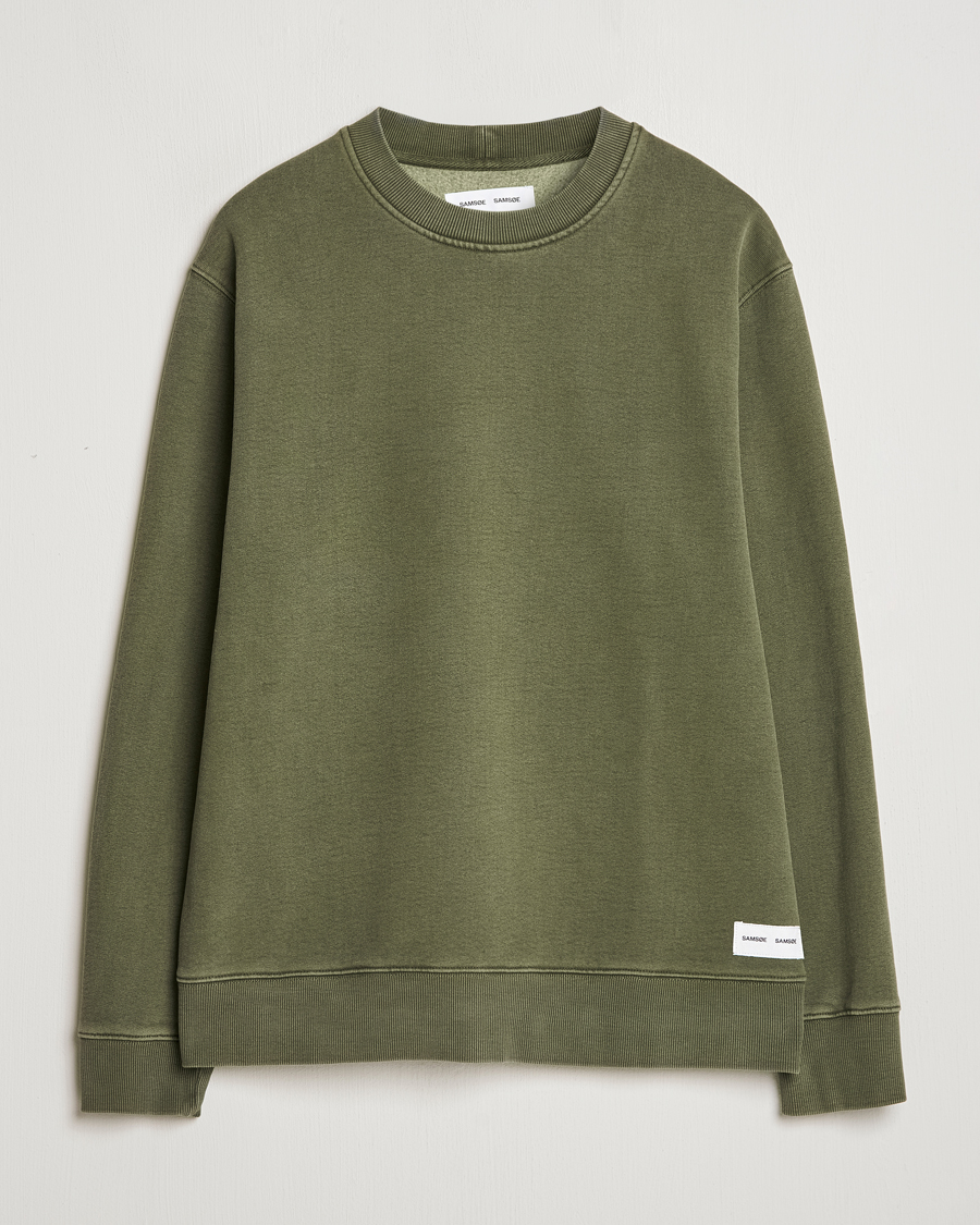 Herren | Pullover | Samsøe Samsøe | Pigment Dyed Crew Neck Sweatshirt Forest Night