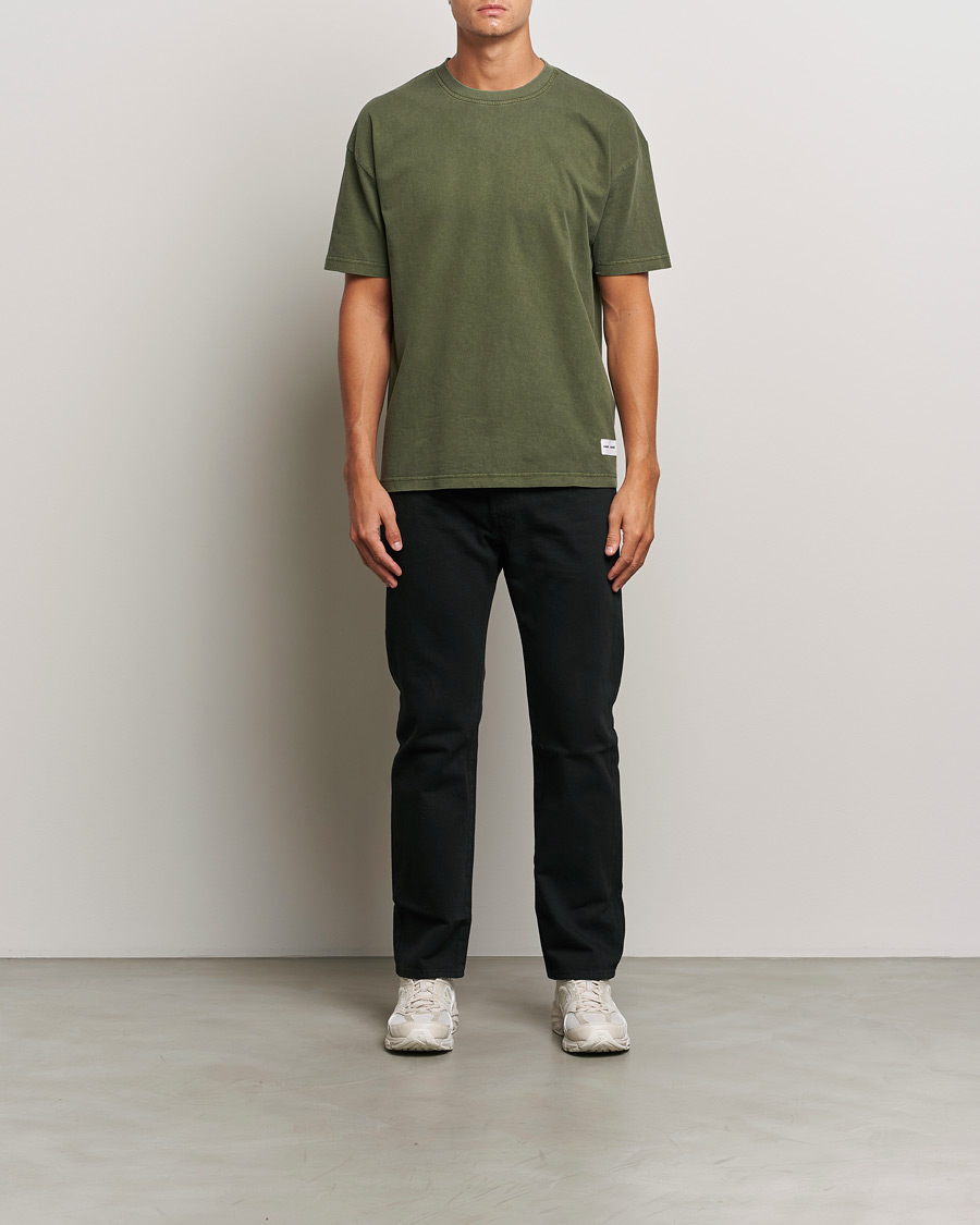 Herren | T-Shirts | Samsøe Samsøe | Pigment Dyed Crew Neck T-Shirt Forest Night