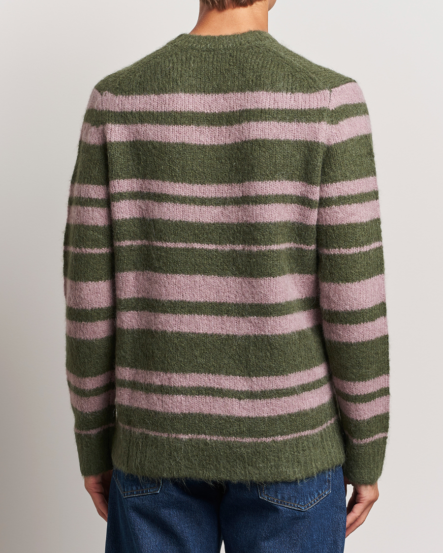 Herren | Pullover | Samsøe Samsøe | Arin Mohair Striped Sweater Green/Pink