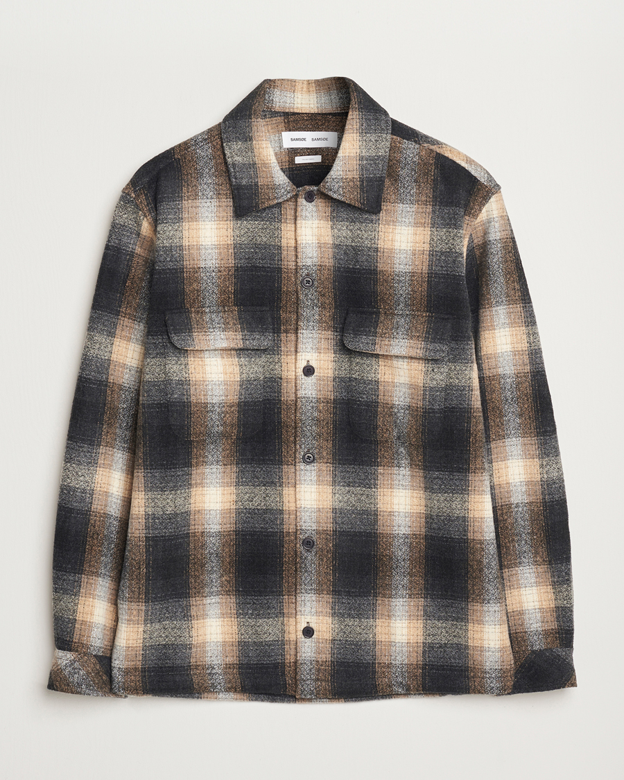 Herren | Hemden | Samsøe Samsøe | Castor Checked Overshirt Petrified Brown