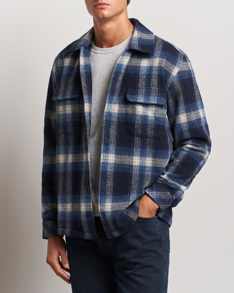 Herren | Hemden | Samsøe Samsøe | Castor Checked Overshirt True Navy