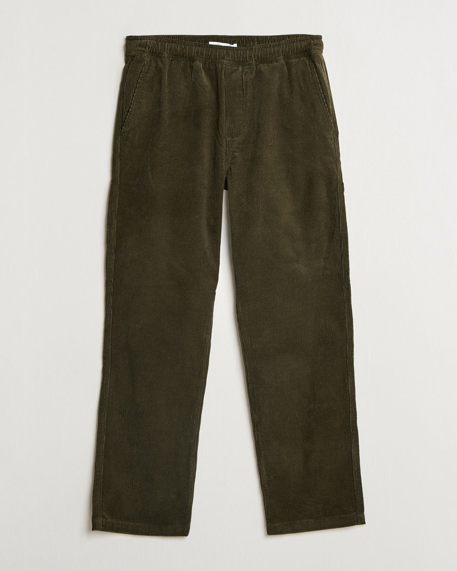 Herren | Hosen | Samsøe Samsøe | Jabari Corduroy Drawstring Trousers Forest Night