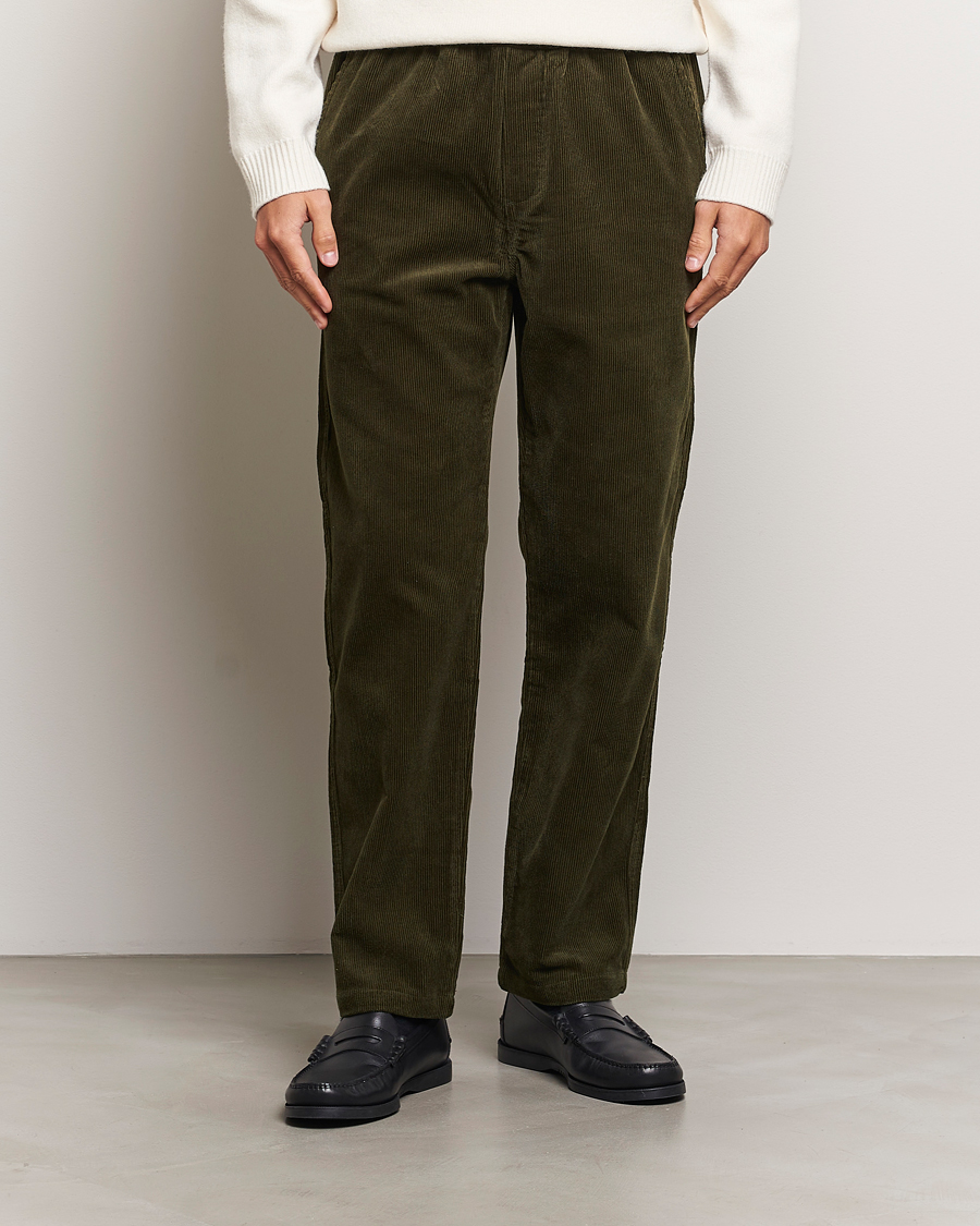 Herren | Hosen | Samsøe Samsøe | Jabari Corduroy Drawstring Trousers Forest Night