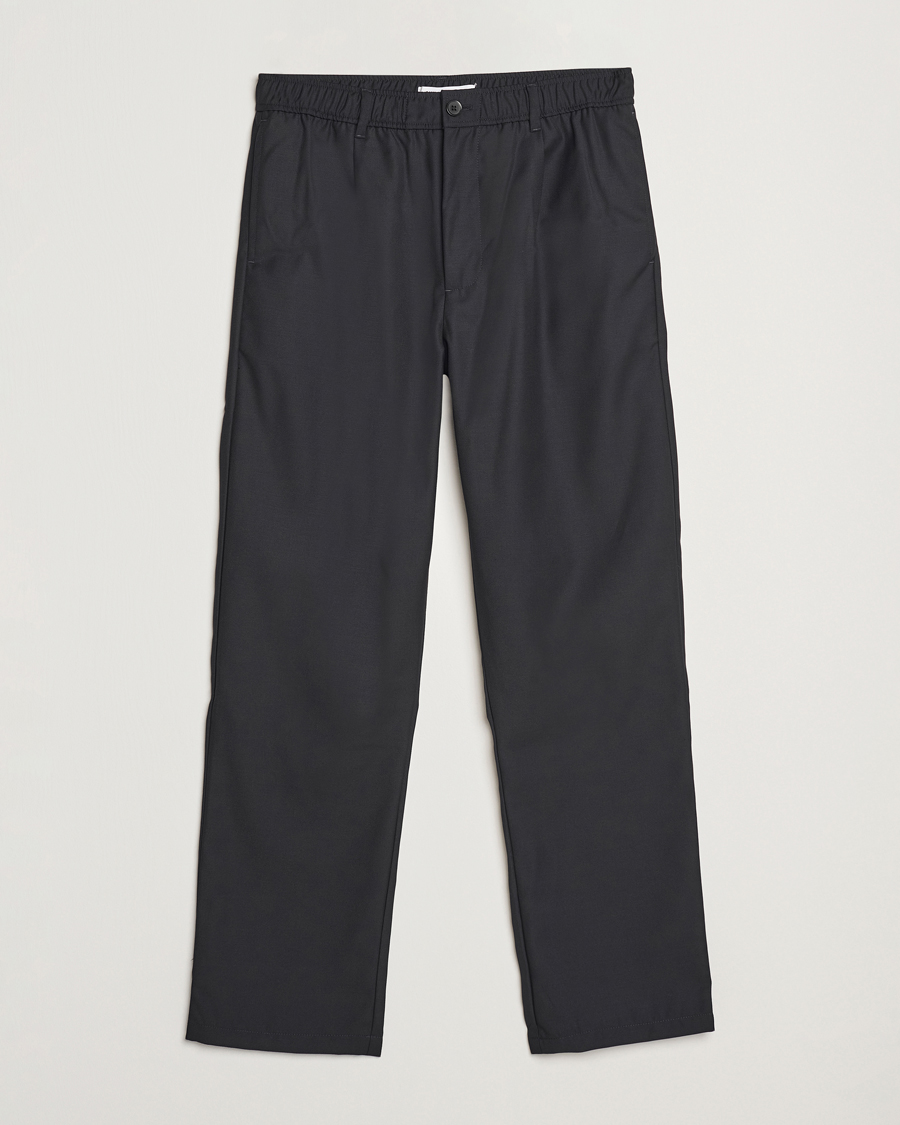 Herren | Hosen | Samsøe Samsøe | Bertil Pleated Drawstring Trousers Black
