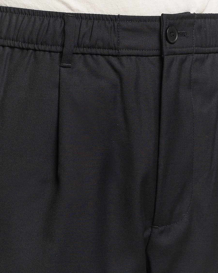Herren | Hosen | Samsøe Samsøe | Bertil Pleated Drawstring Trousers Black