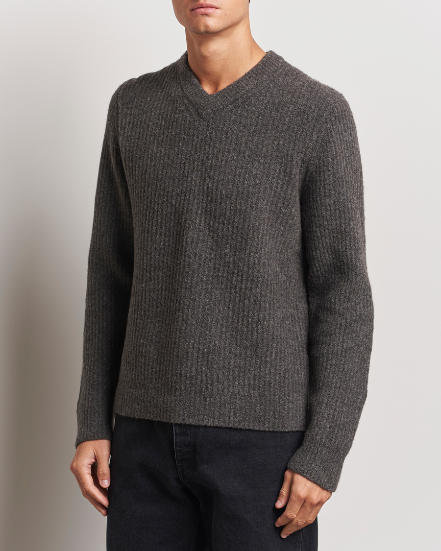 Herren | Pullover | Samsøe Samsøe | Koji Rib Knitted V-Neck Volcanic Ash