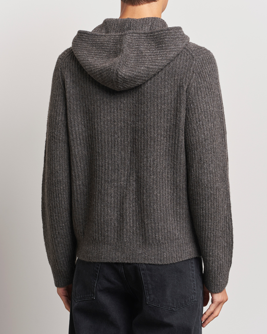 Herren | Pullover | Samsøe Samsøe | Koji Rib Knitted Hooded Full Zip Volcanic Ash