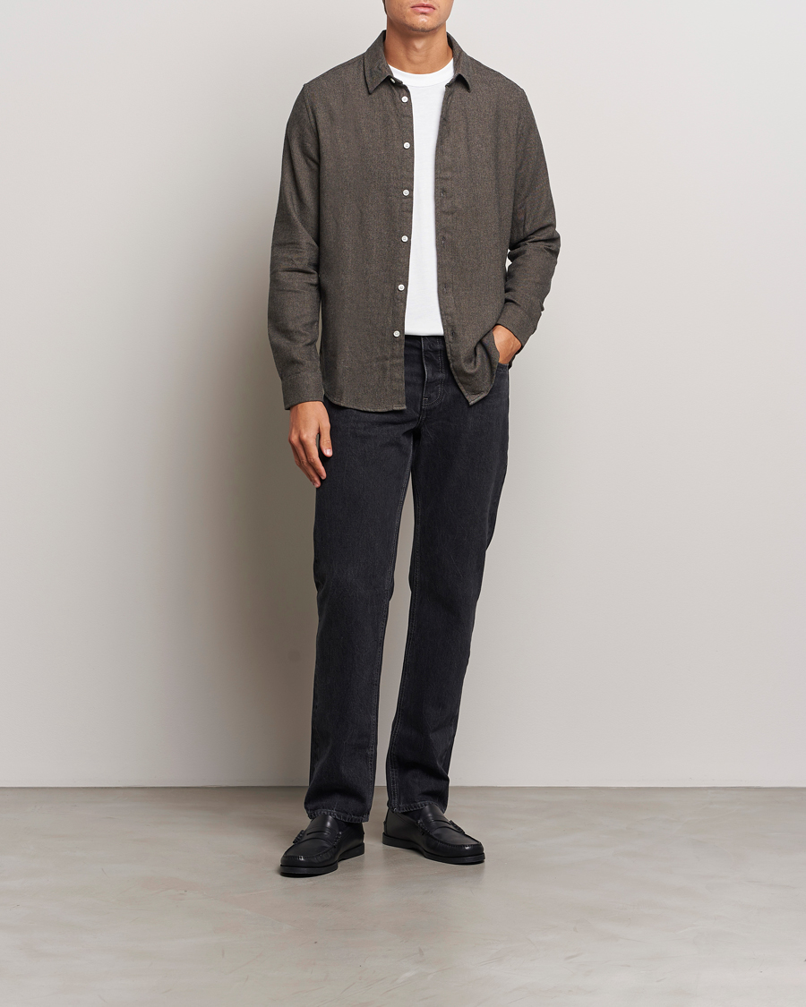 Herren | Hemden | Samsøe Samsøe | Liam Brushed Flannel Shirt Major Brown Melange