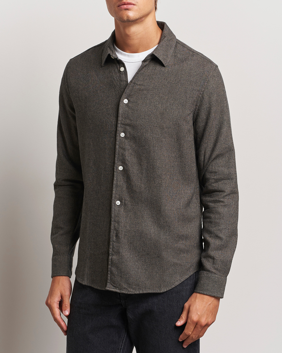 Herren | Hemden | Samsøe Samsøe | Liam Brushed Flannel Shirt Major Brown Melange
