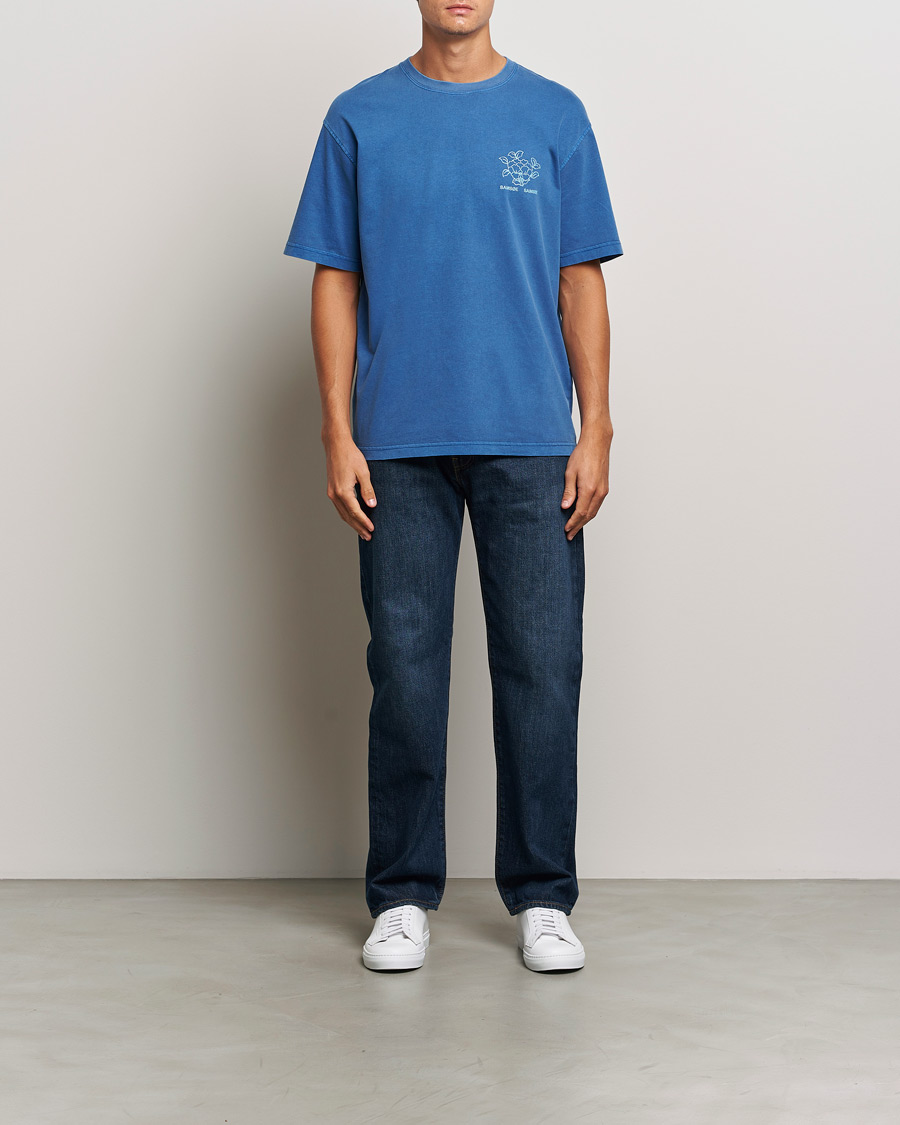 Herren | T-Shirts | Samsøe Samsøe | Poetry Printed T-Shirt True Navy Lotus