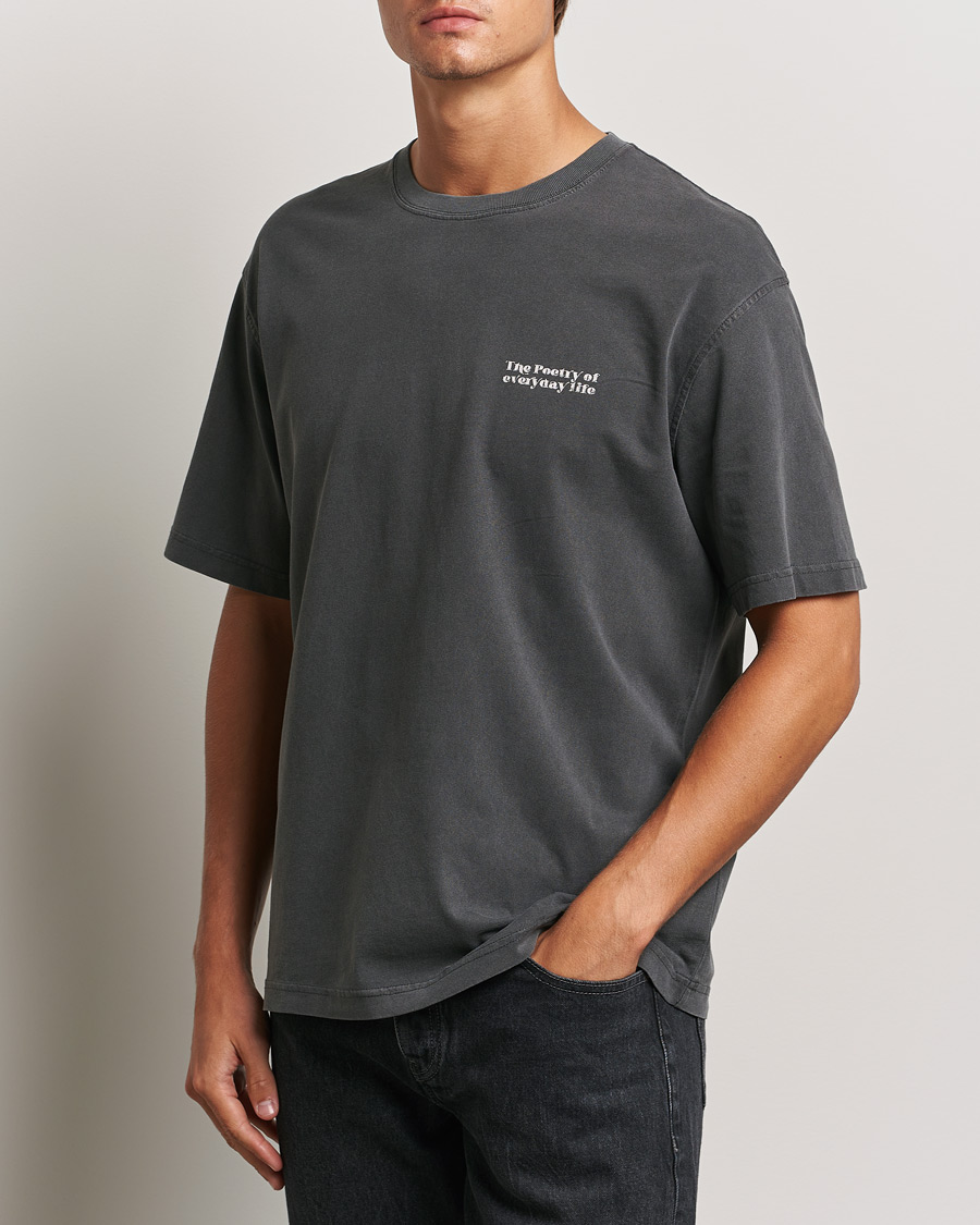 Herren | T-Shirts | Samsøe Samsøe | Poetry Printed T-Shirt Black Zen