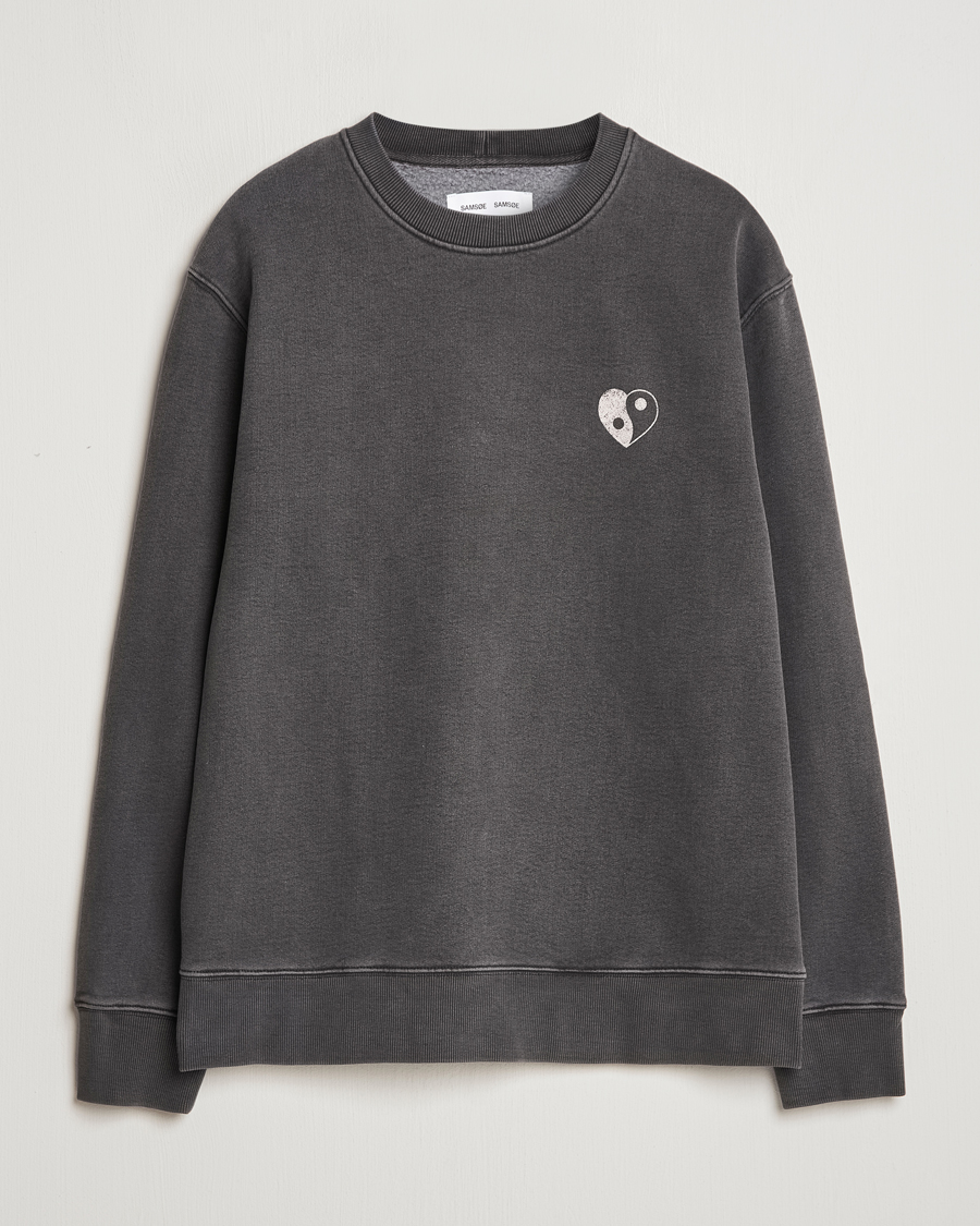 Herren | Pullover | Samsøe Samsøe | Poetry Printed Crew Neck Sweatshirt Black Balance