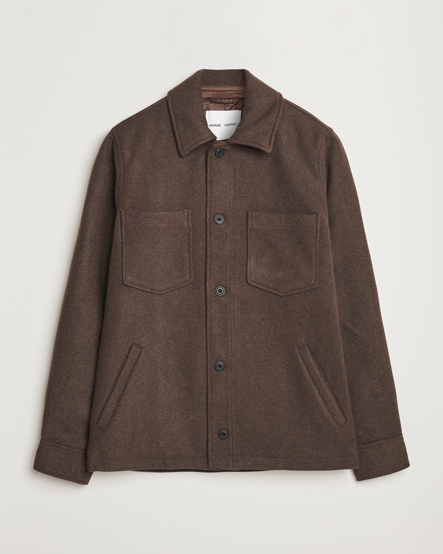 Herren | Jacken | Samsøe Samsøe | Pally Padded Shirt Jacket Chocolate Brown
