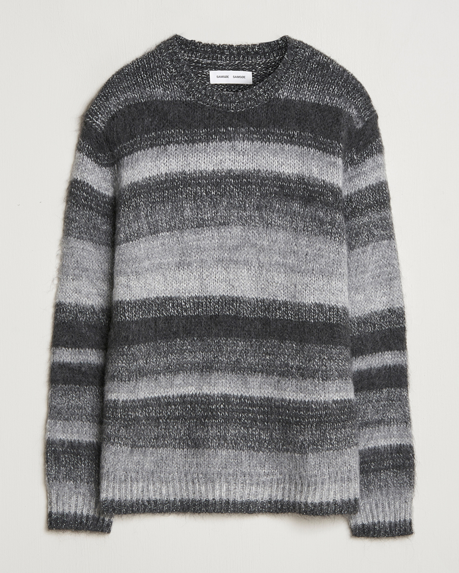 Herren | Pullover | Samsøe Samsøe | Saarin Mohair Striped Sweater Grey
