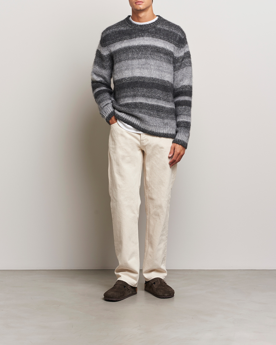 Herren | Pullover | Samsøe Samsøe | Saarin Mohair Striped Sweater Grey