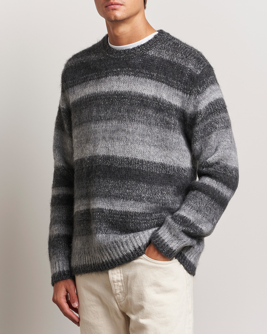 Herren | Pullover | Samsøe Samsøe | Saarin Mohair Striped Sweater Grey
