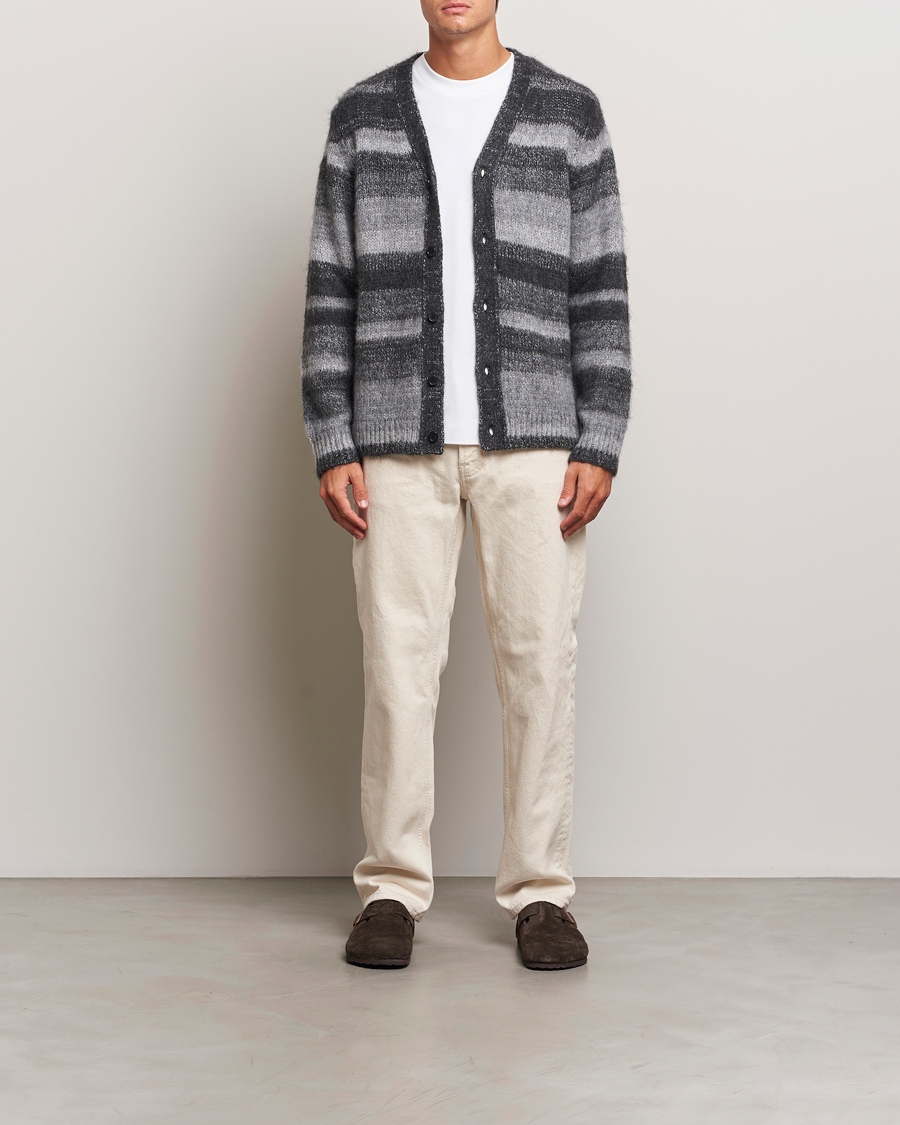 Herren | Pullover | Samsøe Samsøe | Ari Mohair Striped Cardigan Grey