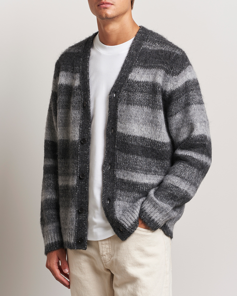 Herren | Pullover | Samsøe Samsøe | Ari Mohair Striped Cardigan Grey