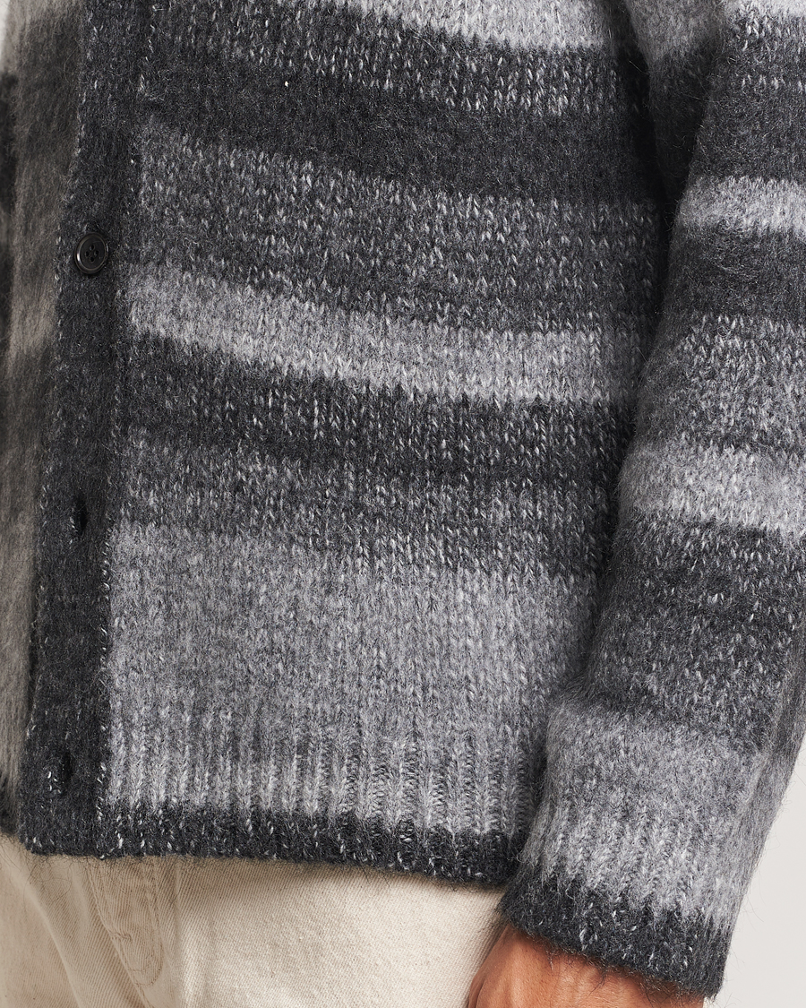 Herren | Pullover | Samsøe Samsøe | Ari Mohair Striped Cardigan Grey