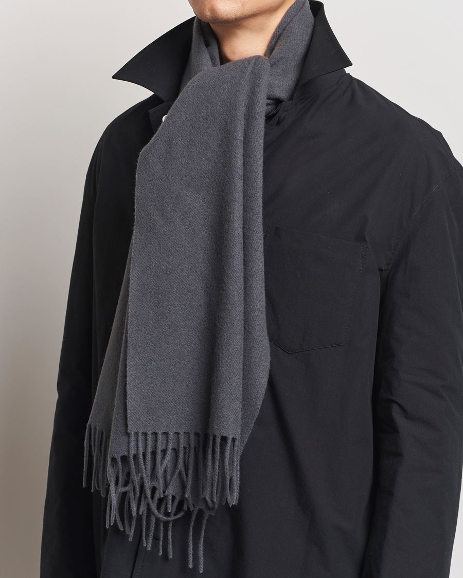 Herren | Samsøe Samsøe Efin Wool Scarf Black Oyster | Samsøe Samsøe | Efin Wool Scarf Black Oyster